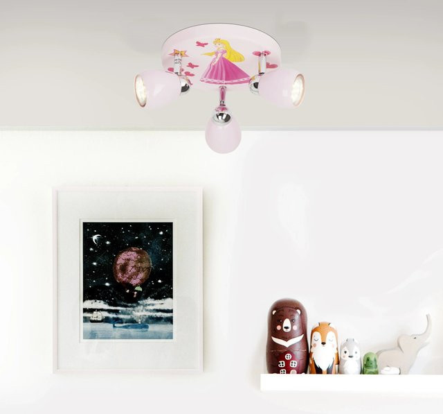 Brilliant Princess LED Spotrondell Wandleuchte 3-flammig Rosa mit GU10 LED-Reflektorlampen inklusiv und schwenkbaren Köpfen - Bild 1