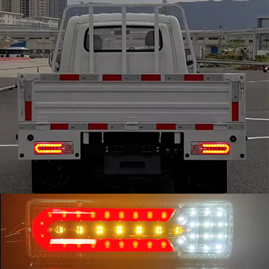 2 Stück p2max LED-Rückleuchten in Rot für LKW, Bus, Traktor und Wohnmobil mit Blinker, Bremslicht und Rückfahrlicht - Bild 2