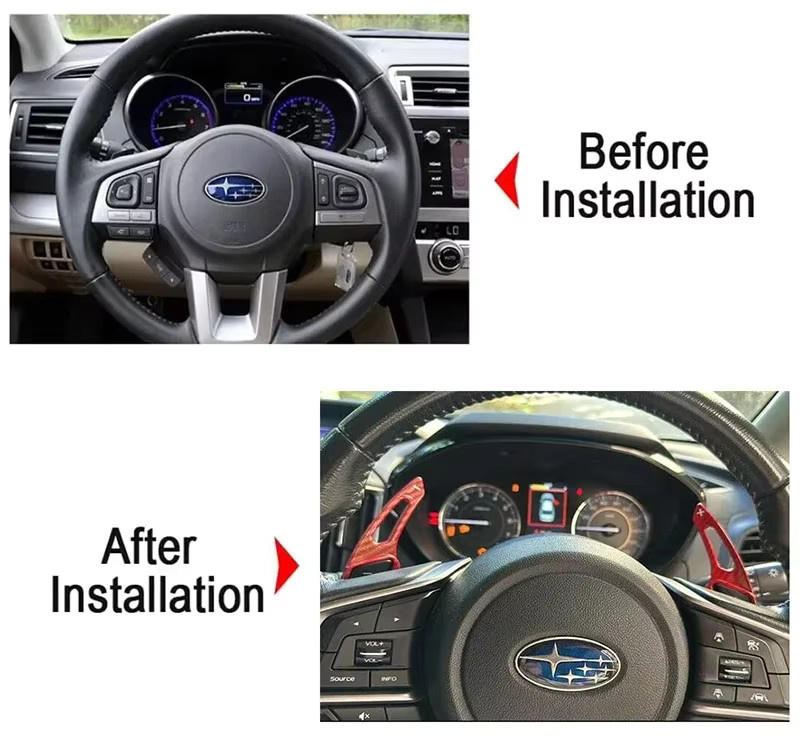 Carbon Fiber Print Shift Paddles Lenkrad Schalftasten Erweiterung für Subaru Forester Outback XV BRZ WRX Impreza Crosstrek Legacy - Bild 2