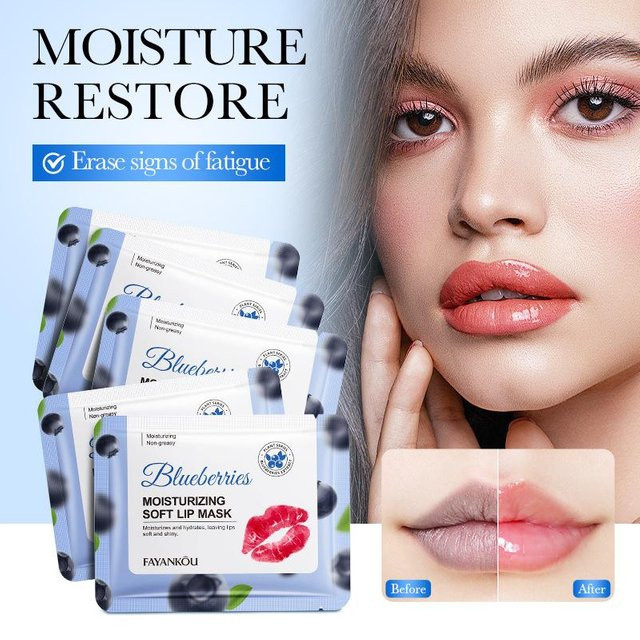 Lippenmaske mit Sheabutter, rosa, 10 Stück - Bild 1