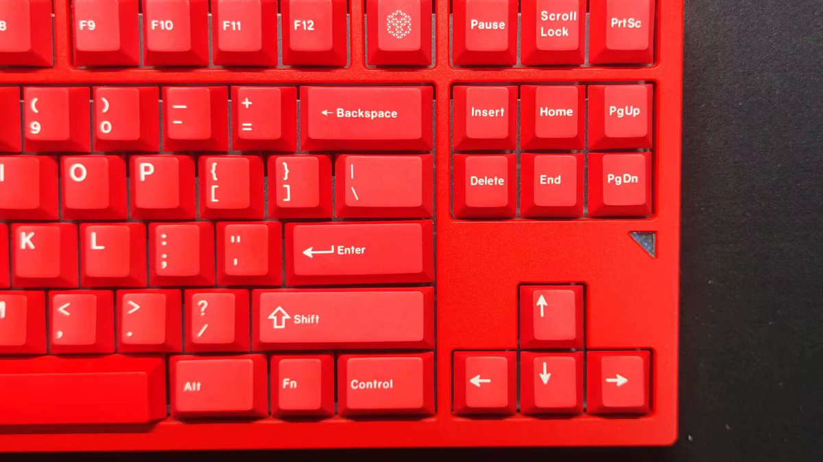 Geekark Mechanische Tastatur-Tastenkappen im Cherry Profile, Dye Sublimation Design Weiß auf Rot, 40er Jahre Planck für 61 64 68 75 87 Tastaturen - Bild 1