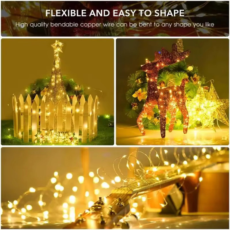 IEEYEEY Solar LED Lichterkette für Garten und Outdoor, 32m Wasserdichte Fairy Lights aus Kupferdraht für Weihnachten, Hochzeit und Party - Bild 2