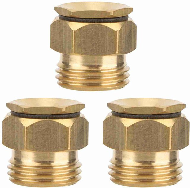 TOMTOP JMS 3er-Set einstellbare Bewässerungs-Sprühdüsen mit G1/2 Außengewinde in Beige und Gold aus Messing - Bild 1