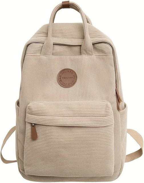 Weft Cord-Rucksack für Teenager in Beige mit Fach für 14-Zoll-Laptop - Bild 1