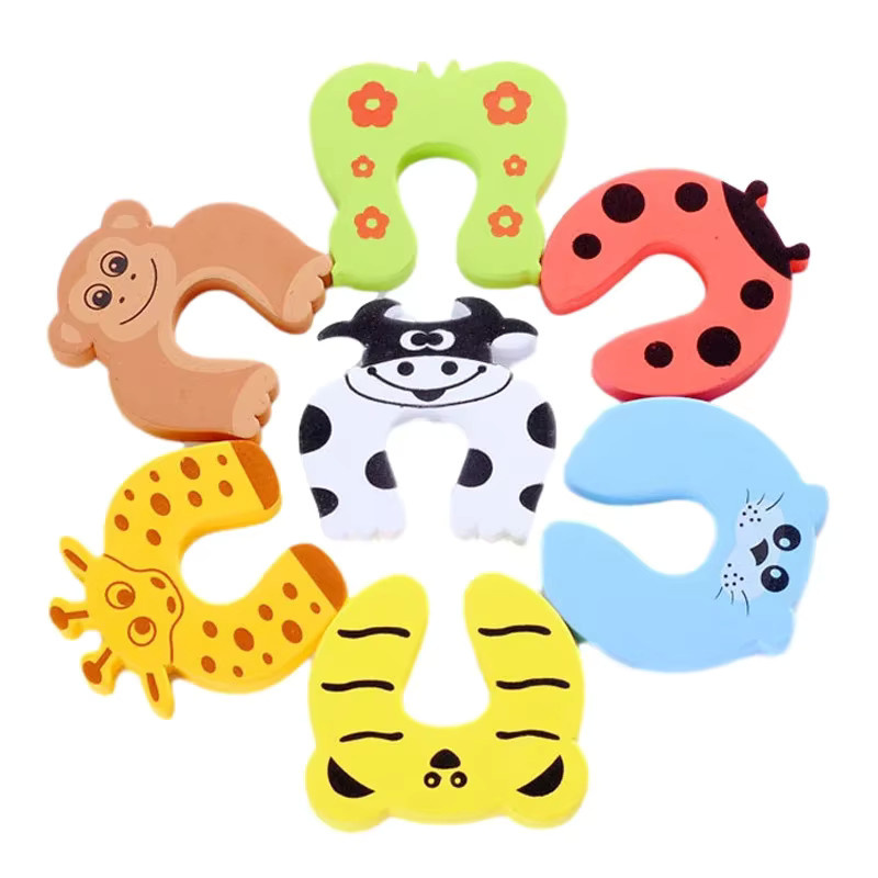 vvocci Baby-Sicherheitsschloss Set mit 5 Stück in Multicolor als Fingerschutz und Möbelschutz mit niedlichen Tierdesigns - Bild 2