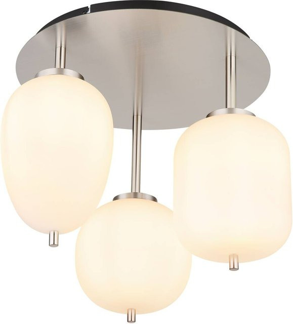 GLOBO Lighting Deckenleuchte Opale in Nickel matt mit 3 E14 Fassungen, B/H/L: 45 x 32 x 45 cm - Bild 1