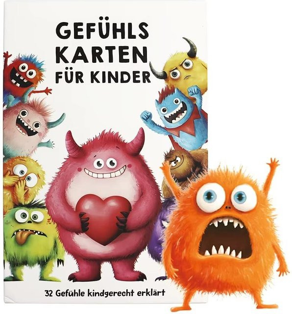 PRELEXT Deutsche Emotionsmonster, Lernkarten, 32-teiliges Set, ab 3 Jahren - Bild 1