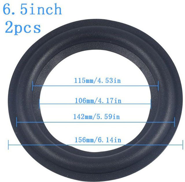 Elastischer Gummiring für Lautsprecher-Reparatur als Tieftönerkante in Schwarz, 6,5 Zoll - Bild 1