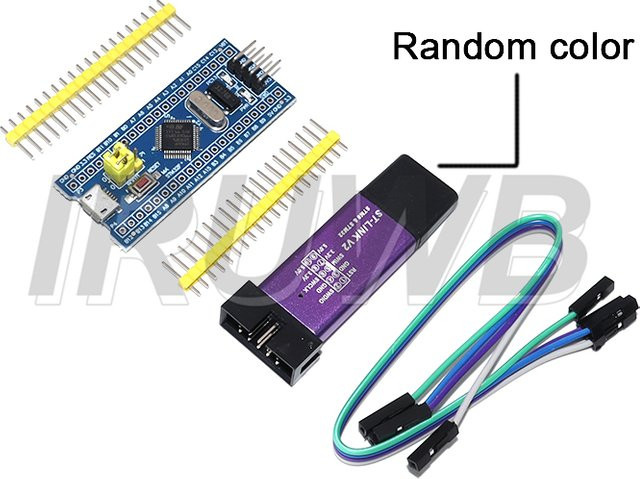 STMicroelectronics STM32F103C8T6 Minimales System-Entwicklungsboard mit ST-LINK V2 Simulator und Programmierer - Bild 1