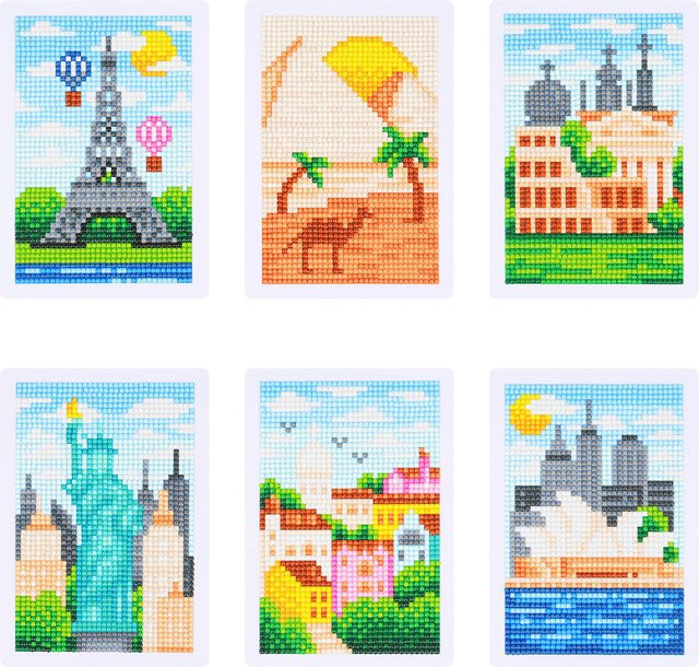 Momoart 5D DIY Diamant Mosaik Landschaft mit bunten Strass Steinen und vollen runden Bohrern für dein Hobby Malerei Projekt in Multicolor - Bild 1