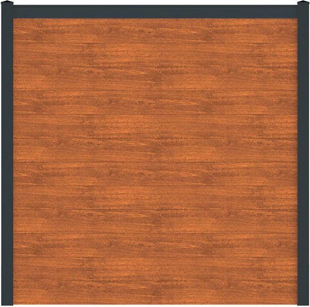 Vidual Sichtschutzzaun Snap 140 zum Aufdübeln aus Aluminium in Light Oak, blickdicht, Höhe: 175 cm, Breite: 714 cm, Tiefe: 1,4 cm - Bild 1