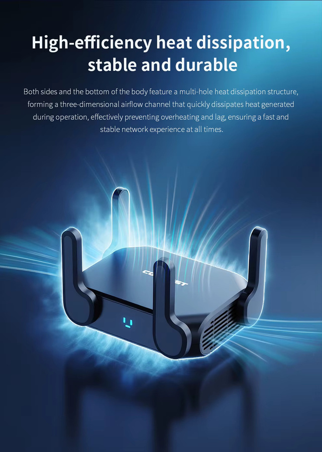 COMFAST AX3000 WiFi 6 Mesh WLAN-Router Dual-Band 2,4GHz/5,8GHz mit USB 3.0 und 2,5G Netzwerkanschluss, Schwarz - Bild 2