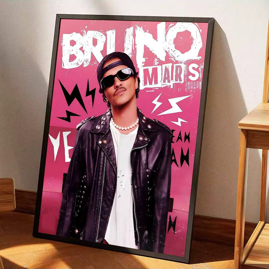 Vintage Dekorative Poster Kunstwerk Whitepaper mit Motiv von Bruno Mars und B-Bruno in Multicolor - Bild 6