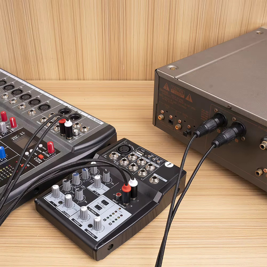 ALLOYSEED Stereo-Audiokabel XLR-Buchse auf Dual-RCA-Stecker in Schwarz zur Anti-Interferenz für Mischpult, Leistungsverstärker und Mikrofon - Bild 3