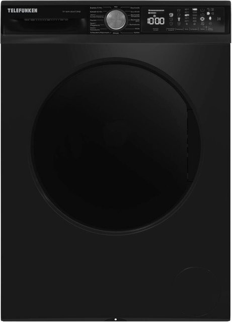 Telefunken Waschmaschine TF-WM-9541T3MB Frontlader in Schwarz mit Aquastop und Dampfprogrammen B/H/T: 59,7 x 84,5 x 58,2 cm - Bild 1