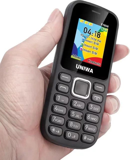 UNIWA E1808 2G Tastatur Telefon in Schwarz mit 1,77 Zoll Display und 800 mAh Akku - Bild 1