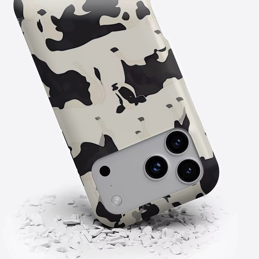 Potdemiel Kuhfell-Handyhülle für iPhone 17 16 15 14 13 Pro Max Plus mit Magnetfunktion, Mehrfarbig - Bild 3
