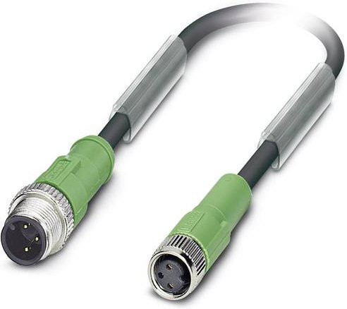 Phoenix Contact Sensor-Aktor-Steckverbinder M8 Stecker gerade und Buchse gerade, grau und grün, Kabellänge: 2,00 m - Bild 1