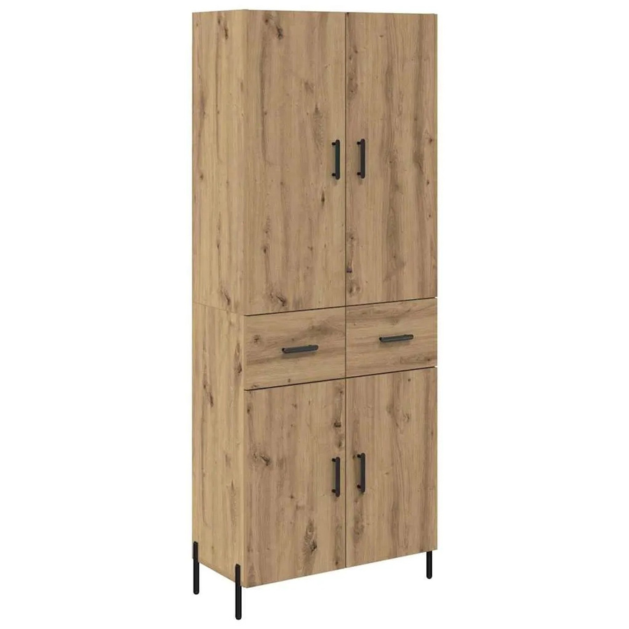 vidaXL Highboard Artisan-Eiche in Braun mit Türen und Schubladen, B/T/H: 69,5 x 34 x 180 cm - Bild 2
