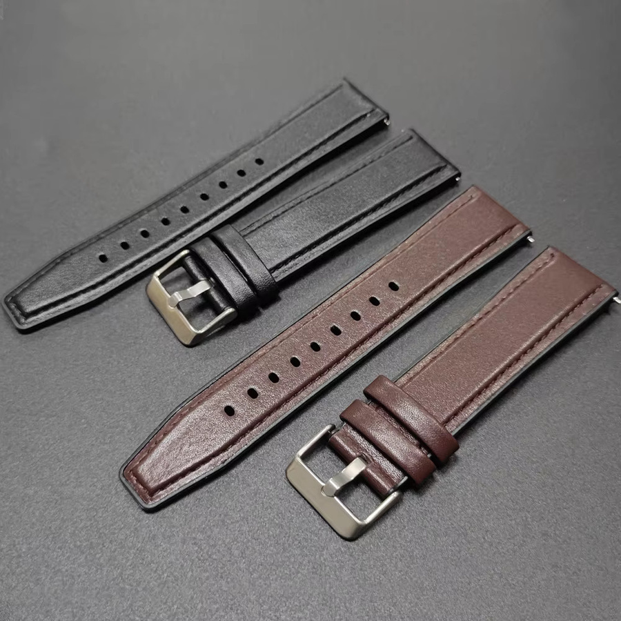 Xiaomi Uhrenarmband, Leder, Silikon, Vintage, Schwarz, 22 mm - Bild 3