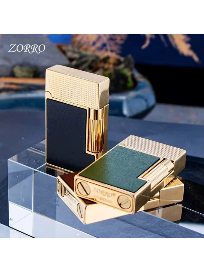 ZORRO Paris Stud Gold Leder Kerosin Feuerzeug für Herren - Bild 4