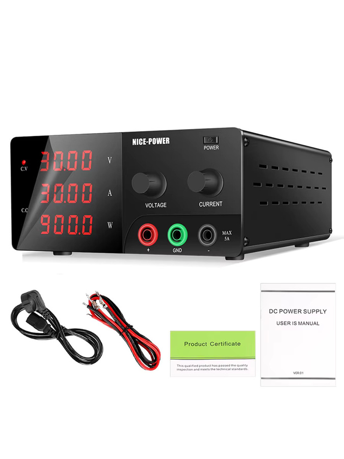 KUAIQU Hochleistungs-Tisch-Gleichstromnetzteil Schwarz, 1200 W, einstellbar 30 V bis 120 V, 10 A bis 30 A für experimentelle Galvanik - Bild 7