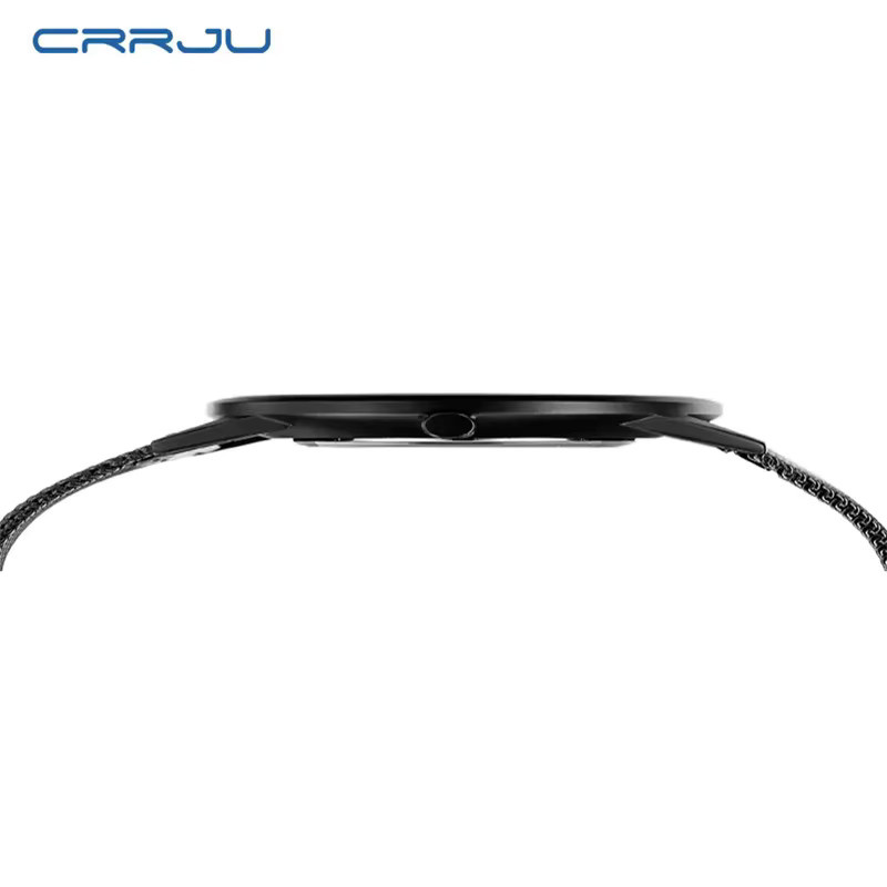 CRRJU Armbanduhr, Quarz, Schwarz, Milanaise, Herren - Bild 6