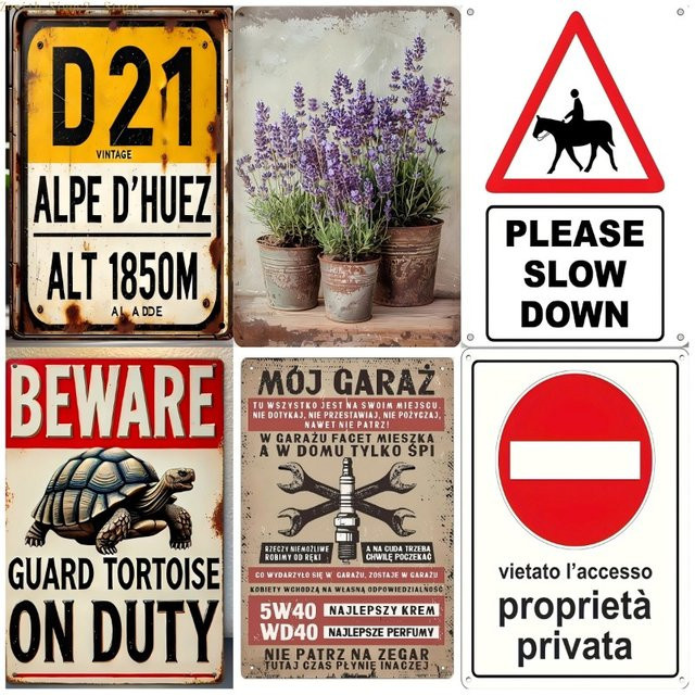 Potdemiel Klassisches 2D-Blechschild aus Metall in Rechteckform mit Schutzbeschichtung für die Wanddekoration B: 20,0 cm, H: 20,0 cm, T: 20,0 cm - Bild 1
