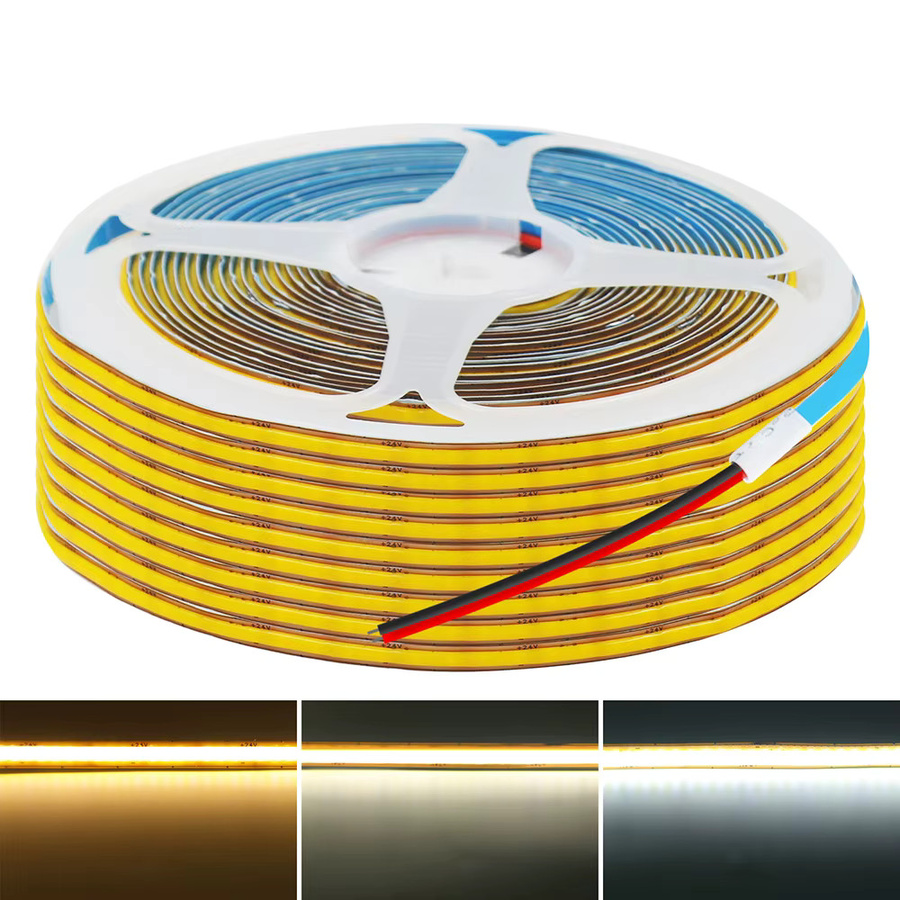 HAGAHA COB LED Streifen Warmweiß mit hoher Dichte, flexibler LED Band für Home Decor, 12V, 2-Pin Draht, schneidbar - Bild 7