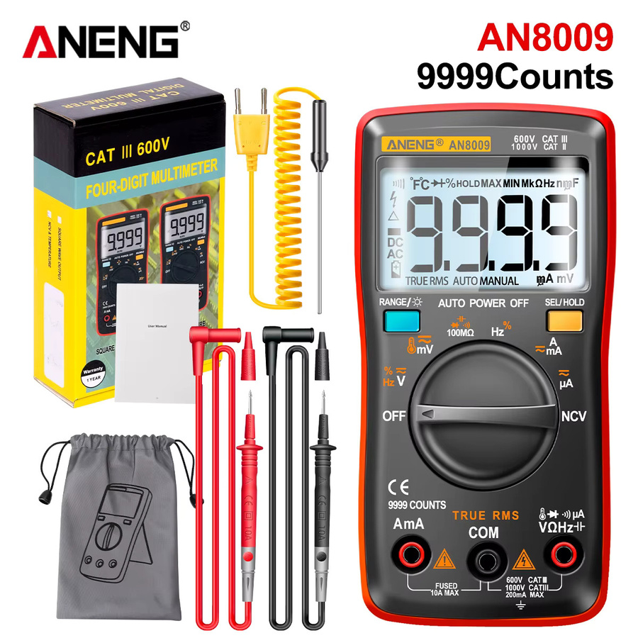 ANENG AN8009 Mini Digital Multimeter True RMS Transistor Tester in Rot - Bild 5