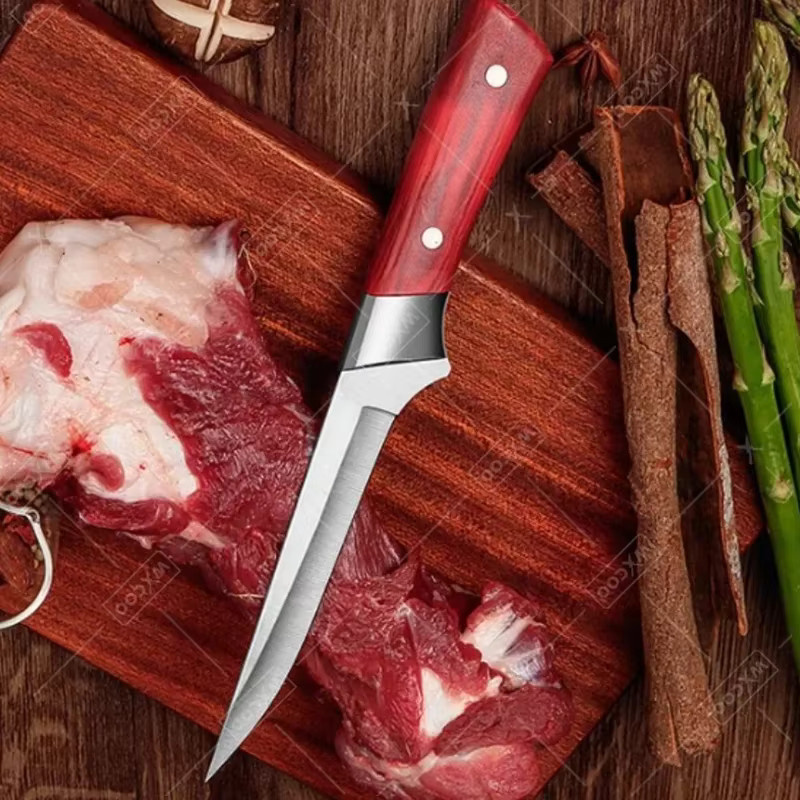 WXCOO Professionelles Filiermesser aus handgeschmiedetem Edelstahl mit Holzgriff zum Entbeinen von Fisch, Fleisch, Obst und Gemüse - Bild 2
