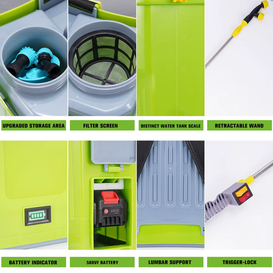 ONEGREEN Elektrisches Lithium-Sprühgerät für Makita 18 V Akku, 20 l Kapazität, 80 psi, Farbe: Grün - Bild 2