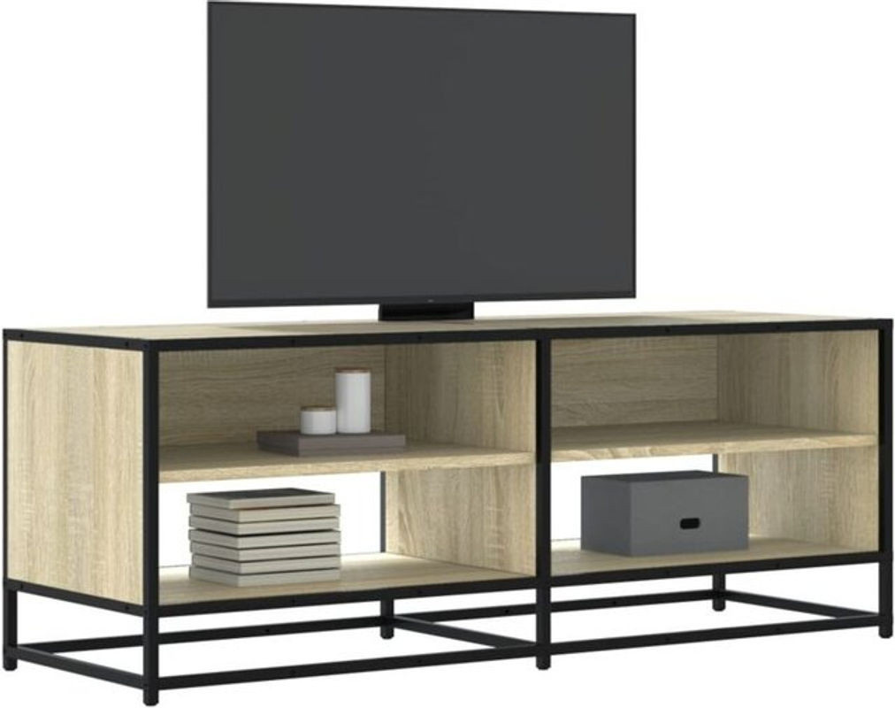 Vidaxl TV-Schrank im Industrial Design aus Holzwerkstoff und Metall, Eiche Natur Braun, B/T/H: 120,5 x 40 x 46 cm - Bild 1