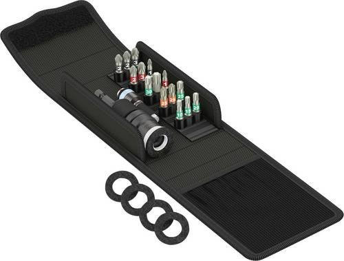 Wera Terrassenbau-Set T1 Bit-Set 17-teilig in Schwarz aus Edelstahl mit Innen-Sechskant, Kreuzschlitz Pozidriv, Kreuzschlitz Phillips und TORX inklusive Bithalter - Bild 1
