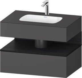Duravit Qatego Einbauwaschtisch-Möbel-Set in Weiß und Grau, B/T/H: 80 x 55 x 60 cm - Bild 1