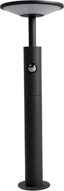 Lucande LED Außenleuchte Fenia in Schwarz aus Aluminium mit Bewegungsmelder, IP54, rund, H: 21,0 cm, B: 13,0 cm, T: 6,0 cm - Bild 1