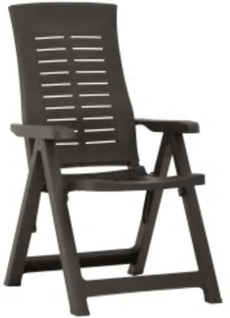 Furnicato Gartenstuhl Set Anthrazit mit verstellbarer Rückenlehne und Armlehnen, B/T/H: 59 x 67 x 106 cm - Bild 1