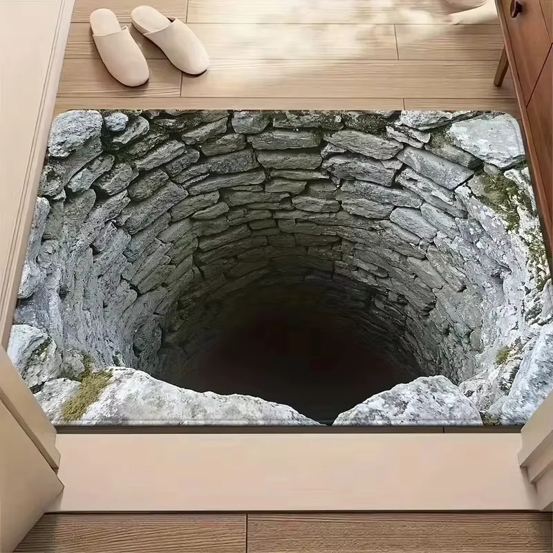 VIKAMA 3D-Bodenmatte mit optischer Täuschung, rutschfest und wetterfest, rechteckige Fußmatte für Innen und Außen - Bild 2