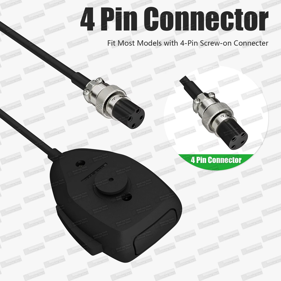 RONGYIN CB-12 Mikrofon mit 4-Pin-Anschluss in Schwarz für Amateurfunk und mobile CB-Funkgeräte wie Cobra 25 LTD, WX 7 ULTRA, 18 ULTRA, 19 DX und PPT-Lautsprecher - Bild 4