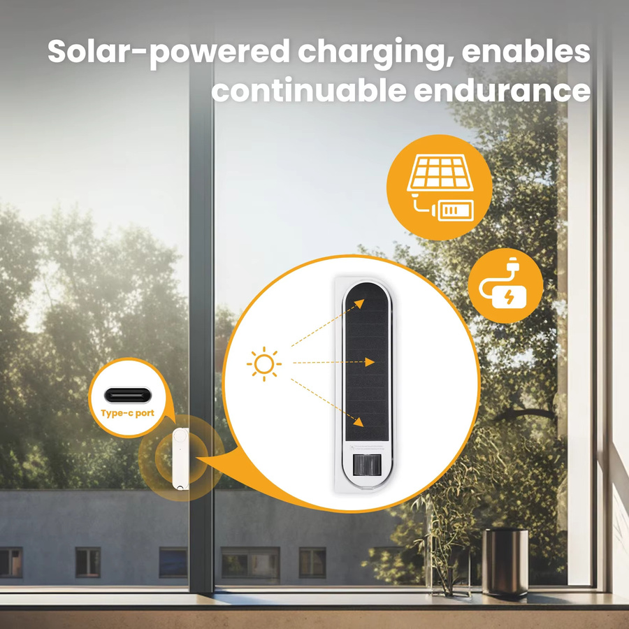 Moes Tuya Zigbee Smart Schiebefenster Automatischer Öffner und Schließer mit Solar-Ladefunktion, Farbe: Weiß, Kompatibel mit Alexa und Google Home - Bild 3