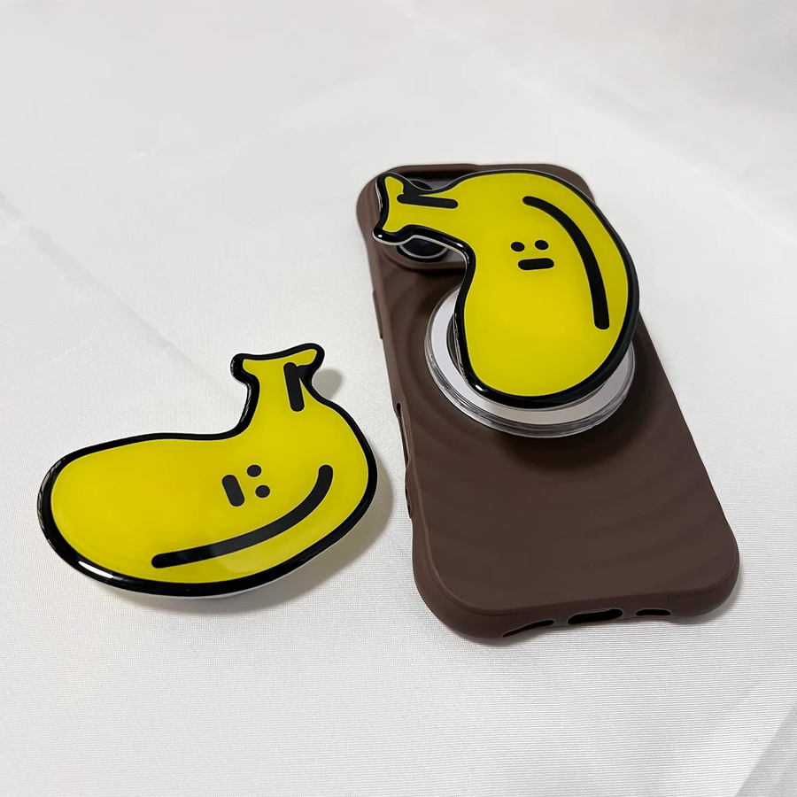 Niedlicher Cartoon Bananen Griptok Handyhalter für iPhone, Gelb - Bild 2