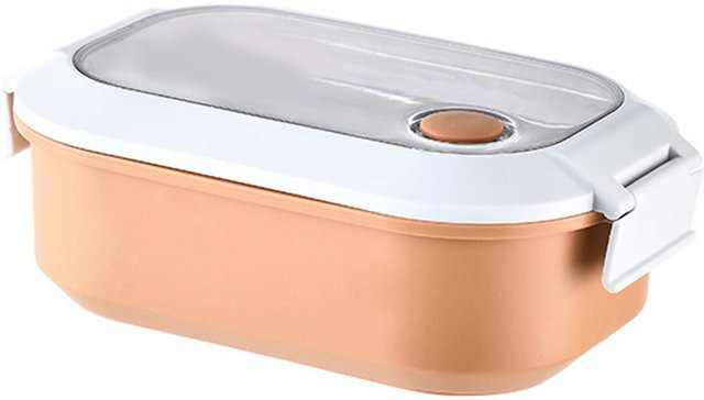Isolierte Edelstahl Lunchbox von CosyHome mit Fächern und Clip-Verschluss, auslaufsicher, Orange White - Bild 1