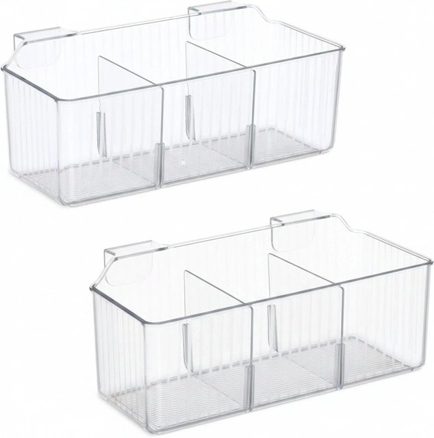 Relaxdays Schranktür Organizer aus Kunststoff, transparent, 2er Set, B: 10 cm, H: 25,5 cm, T: 12,5 cm - Bild 1