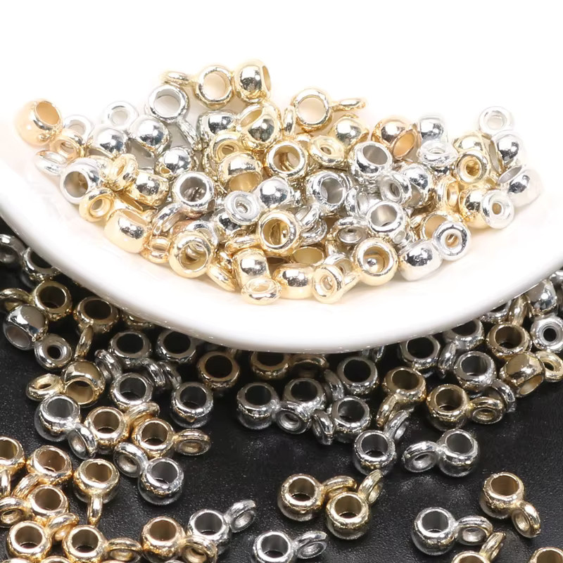 Laudsong Charm Anhänger, 4x7mm, Gold Silber Farbe, Unisex - Bild 5
