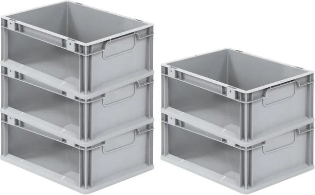 PROREGAL SparSet 5x Eurobox NextGen Store Transportbox Grau H x B x T: 17 x 30 x 40 cm, 16 Liter, Seite Offen - Bild 1