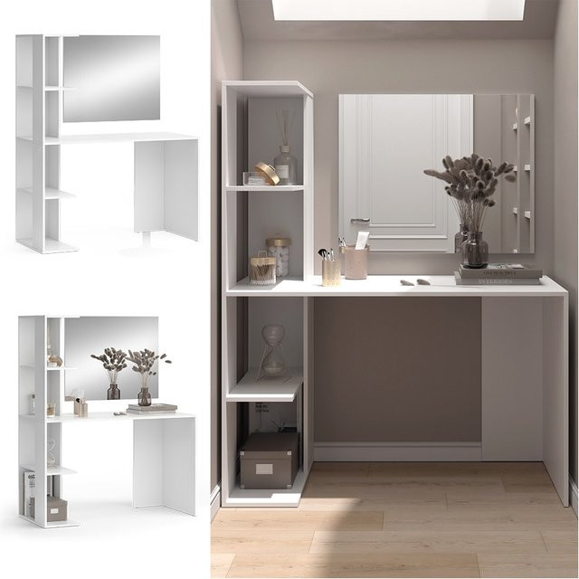 Vicco Schminktisch Tower Weiß mit Spiegel, B/T: 122 x 55 cm - Bild 1