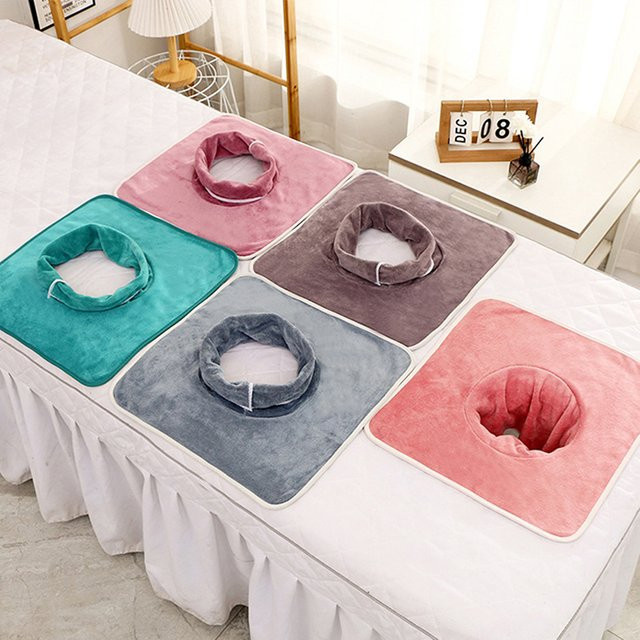 Verdicktes SPA Massage Handtuch mit Gesichtsloch in Braun, 35 x 35 cm - Bild 1