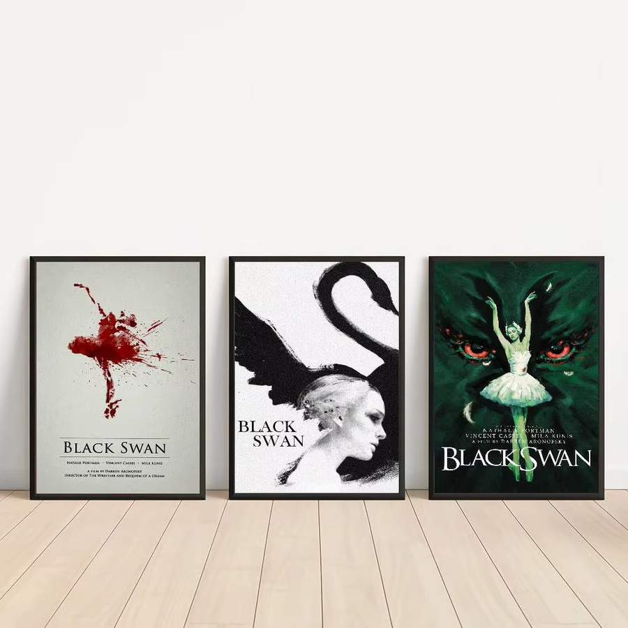Selbstklebendes Film-Poster Black Swan als Vintage Wandaufkleber in Multicolour, rechteckiges Kunstposter aus Papier - Bild 2