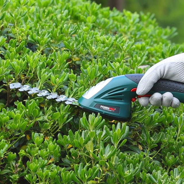 POSENPRO 2-in-1 Gartengerät: Kabellose Heckenschere und Rasentrimmer in Grün mit 7,2V 1500mAh Lithium-Ionen-Akku und Ladegerät - Bild 1