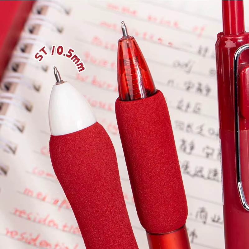 5 Stück rote Kugelschreiber mit 0,5 mm feiner Spitze und schnell trocknender Tinte für Schule und Büro - Bild 6